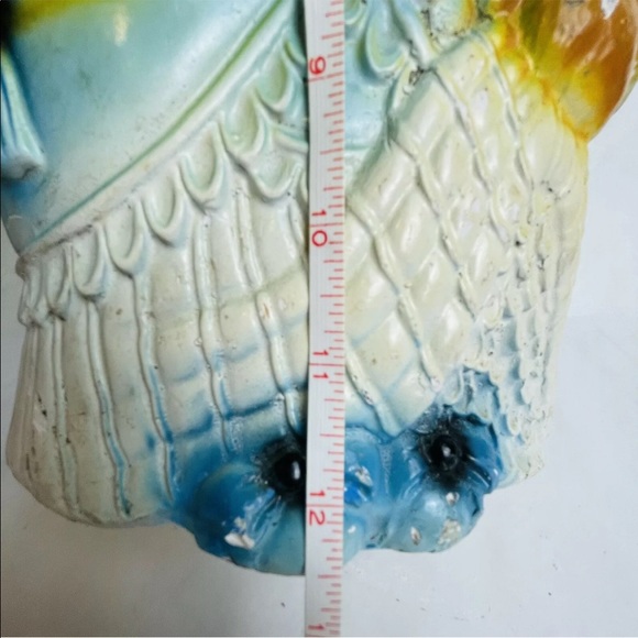 Vintage JUMBO Chalkware Elegant Bear & Penguin Piggy Bank Large 12.5” Tall - Picture 6 of 11